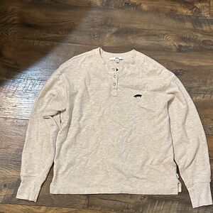 Vans Beige Long Sleeve Henley Shirt size XS